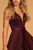 Elizabeth K - GL2532 Sleeveless Deep V-Neck Satin Ballgown In Red