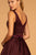 Elizabeth K - GL2532 Sleeveless Deep V-Neck Satin Ballgown In Red