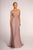 Elizabeth K - GL2550 Pleated Off-Shoulder Chiffon A-line Dress In Pink