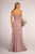 Elizabeth K - GL2550 Pleated Off-Shoulder Chiffon A-line Dress In Pink