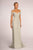 Elizabeth K - GL2550 Pleated Off-Shoulder Chiffon A-line Dress In Green