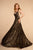Elizabeth K - GL2581 Allover Sequin Sexy Open Back A-Line Gown In Gold