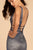 Elizabeth K - GL2588 Plunging V-Neck Triband Mermaid Gown In Blue and Silver