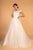 Elizabeth K Bridal - GL2596 Scalloped Bateau Neck Lace Ballgown In White