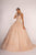 Elizabeth K - GL2600 Beaded Ballgown with Sheer Bolero In Pink