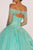 Elizabeth K - GL2603 Crystal Embellished Off-Shoulder Ballgown In Blue