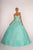 Elizabeth K - GL2604 Strapless Sweetheart Appliqued Glitter Ballgown In Blue and Green