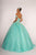 Elizabeth K - GL2604 Strapless Sweetheart Appliqued Glitter Ballgown In Blue and Green