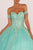 Elizabeth K - GL2604 Strapless Sweetheart Appliqued Glitter Ballgown In Blue and Green