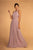 Elizabeth K - GL2605 Lace Halter Chiffon A-line Dress In Pink