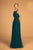 Elizabeth K - GL2605 Lace Halter Chiffon A-line Dress In Green