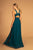 Elizabeth K - GL2605 Lace Halter Chiffon A-line Dress In Green