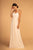 Elizabeth K - GL2606 Lace Pleated Halter Chiffon A-line Dress In Neutral