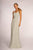 Elizabeth K - GL2606 Lace Pleated Halter Chiffon A-line Dress In Green