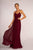 Elizabeth K - GL2606 Lace Pleated Halter Chiffon A-line Dress In Red