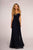 Elizabeth K - GL2607 Pleated Sweetheart Chiffon A-line Dress In Blue