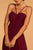Elizabeth K - GL2607 Pleated Sweetheart Chiffon A-line Dress In Red