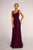Elizabeth K - GL2608 Sleeveless Ruched-Bodice A-Line Chiffon Gown In Purple and Red