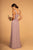 Elizabeth K - GL2608 Sleeveless Ruched-Bodice A-Line Chiffon Gown In Neutral and Purple