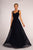 Elizabeth K - GL2608 Sleeveless Ruched-Bodice A-Line Chiffon Gown In Blue