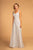 Elizabeth K - GL2608 Sleeveless Ruched-Bodice A-Line Chiffon Gown In Silver