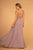 Elizabeth K - GL2609 Plunging V-Neck Pleated Bodice A-Line Gown In  Purple