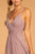 Elizabeth K - GL2609 Plunging V-Neck Pleated Bodice A-Line Gown In  Purple