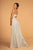Elizabeth K - GL2609 Plunging V-Neck Pleated Bodice A-Line Gown In White