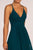 Elizabeth K - GL2609 Plunging V-Neck Pleated Bodice A-Line Gown In Green