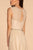 Elizabeth K - GL2611 Floral Lace Jewel A-Line Evening Gown In Neutral
