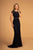 Elizabeth K - GL2612 Embellished Jewel Sheath Dress In Blue