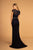 Elizabeth K - GL2612 Embellished Jewel Sheath Dress In Blue