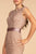 Elizabeth K - GL2613 Sequined Lace Jewel Neck Trumpet Dress in Pink