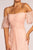 Elizabeth K - GL2615 Pleated Straight Across Neck Chiffon Dress In Pink