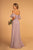 Elizabeth K - GL2615 Pleated Straight Across Neck Chiffon Dress In Pink