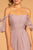 Elizabeth K - GL2615 Pleated Straight Across Neck Chiffon Dress In Pink