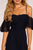 Elizabeth K - GL2615 Pleated Straight Across Neck Chiffon Dress In Blue