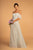 Elizabeth K - GL2615 Pleated Straight Across Neck Chiffon Dress In Green
