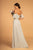 Elizabeth K - GL2615 Pleated Straight Across Neck Chiffon Dress In Green