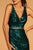 Elizabeth K - GL2626 Sequined Deep V-neck Trumpet Dress In Green