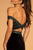 Elizabeth K - GL2628 Embellished Off-Shoulder Velvet Dress In Black
