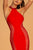 Elizabeth K - GL2640 Embellished High Halter Jersey Trumpet Dress In Red