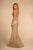 Elizabeth K Bridal - GL2641 Beaded Deep V-neck Trumpet Dress In Neutral