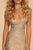 Elizabeth K Bridal - GL2641 Beaded Deep V-neck Trumpet Dress In Neutral