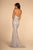 Elizabeth K - GL2642 Embellished Halter Sheath Gown In Gray