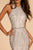 Elizabeth K - GL2642 Embellished Halter Sheath Gown In Gray