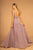 Elizabeth K - GL2653 Embroidered V-Neck A-Line Dress In Purple