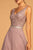Elizabeth K - GL2653 Embroidered V-Neck A-Line Dress In Purple