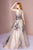 Elizabeth K - GL2655 Gold Embellished Halter Evening Gown In Neutral and Silver