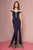 Elizabeth K - GL2658 Off-Shoulder Fitted Mermaid Dress In Blue